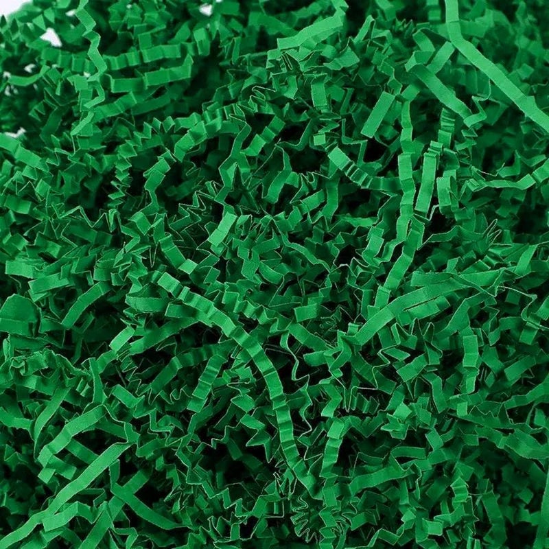 UoeRing Crinkle Cut Paper Shred Filler-4 OZ-Green Shredded Paper for Gift Wrapping Baskets Bag Easter Grass Gift Boxes Filler - Image 1